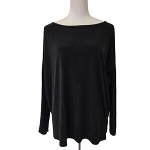 Piko Bamboo Blend Long Sleeve Tunic Top Black Size L Base Layer Casual